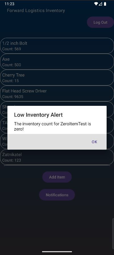 Low Inventory Alert