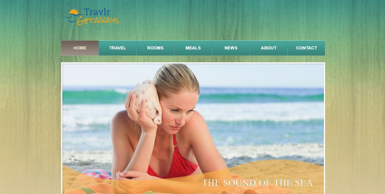 Welcome page for a travel agency front end